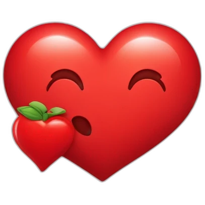 Cœur rouge avec des emoji bisous emoji