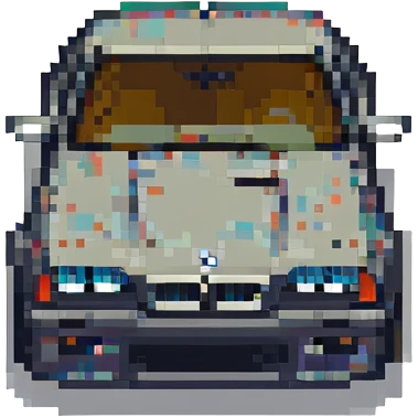 BMW M4, pixel art style, compact, retro, 3/4 view emoji