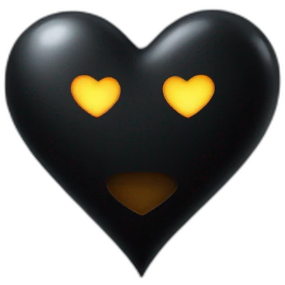 Shining black heart  emoji
