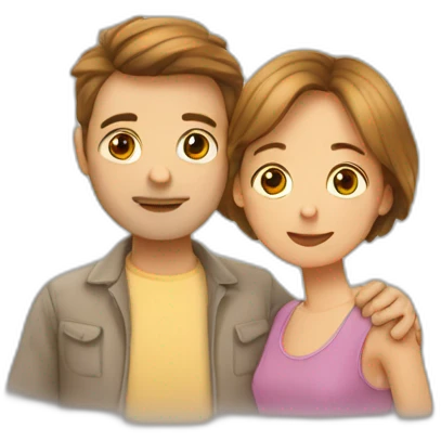 2 personnes qui se font un calin emoji