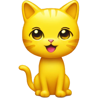 yellow Gummy cat standing emoji