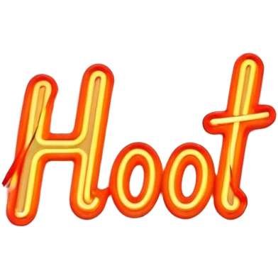 neon sign word "hot" emoji
