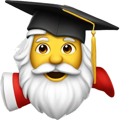 Santa with graduation hat emoji