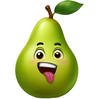 pear with big tongue out emoji
