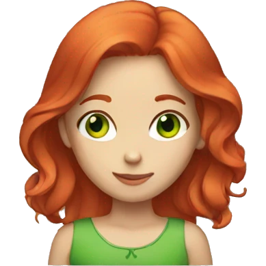 Girl with red hair and green eyes   emoji