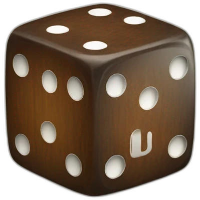 A dice with no numbers and the letters “vc” inside emoji