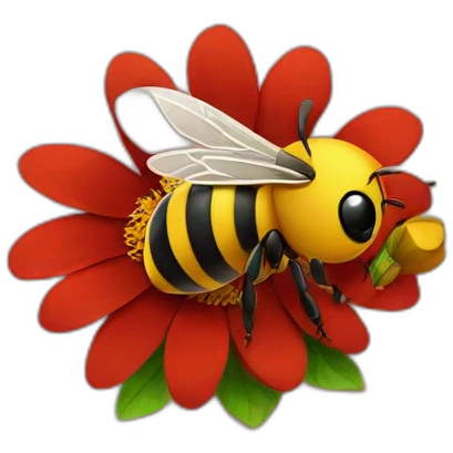 Bee with flower red emoji