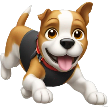 Agility dog jumping over anvil emoji