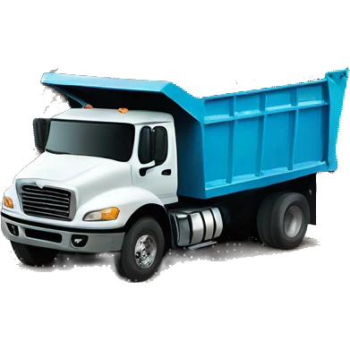 dump truck, dumping pictures out of the back of the truck all over the ground emoji