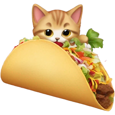 Kitten eating a taco emoji