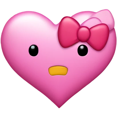 Pink heart with hello kitty with lether n emoji