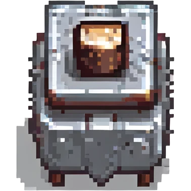 pixel art metal anvil, bold contrast emoji