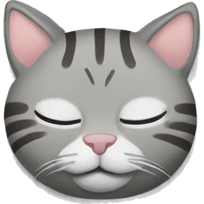 Grey tabby cat sleeping upside down emoji