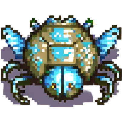 a sand flea, pixel art style, retro video game sprite emoji