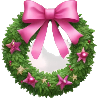 Pink Christmas whreath emoji