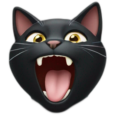 black cat yawning emoji