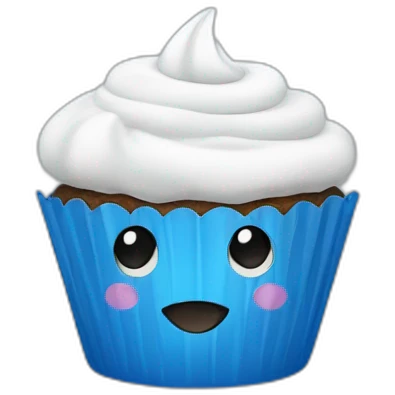 cupcake blue emoji
