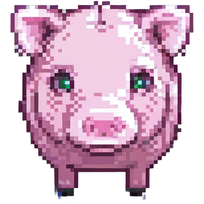 funny piggy, pixel art style emoji