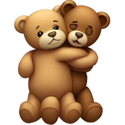 Teddy hugging another teddy emoji