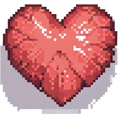 dramatic heart pixel art style no background emoji