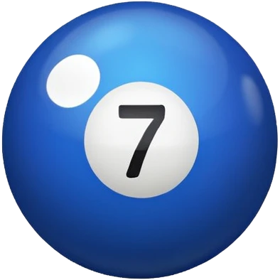 Black pull ball with the number 7 blue emoji