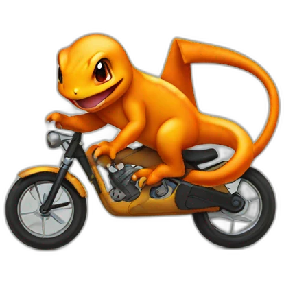Charmander doing a wheelie emoji