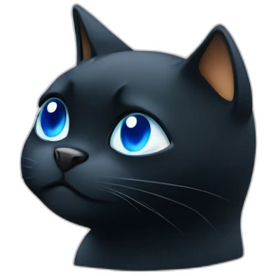 a black cat with blue eyes works on the stock market emoji