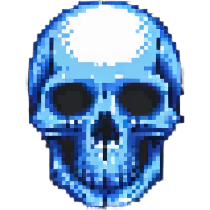 skull pixel art style emoji