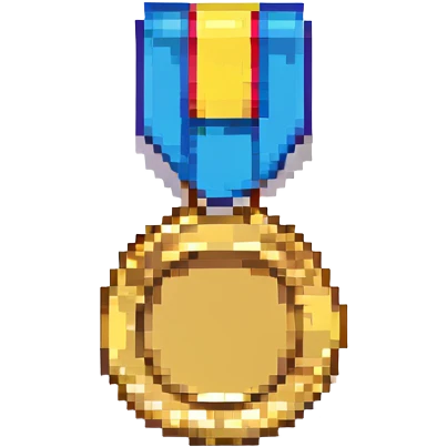A gold medal with a ribbon emoji