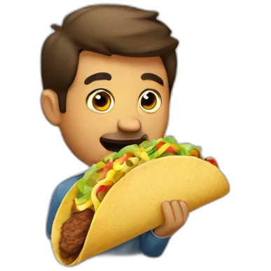 a man eating a taco emoji
