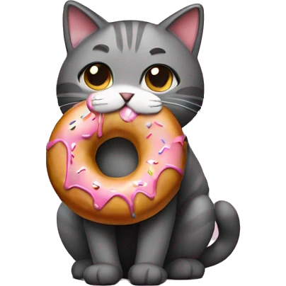 a cat with a donut emoji