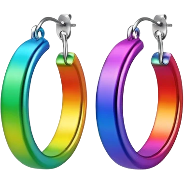 rainbow color hoop earrings emoji