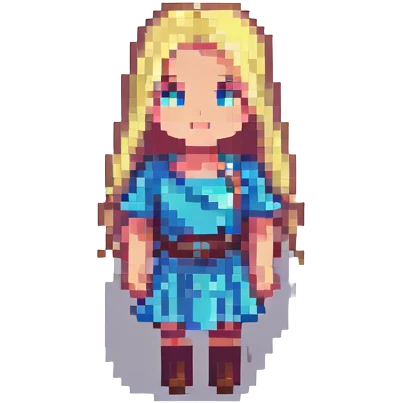blonde girl, pixel art style emoji
