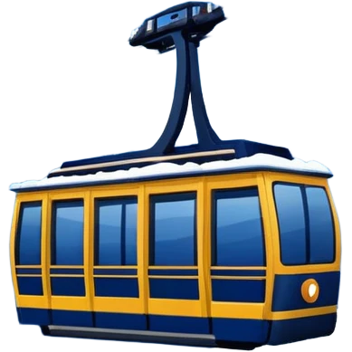 create a cablecar emoji in winter. make it navy dark blue. no yellow. and add the words in white: Lenk  emoji
