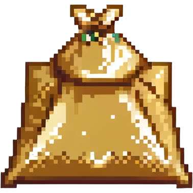 Convert the diamond samosa image to pixel art style with a shining border around it. Keep the background transparent. emoji