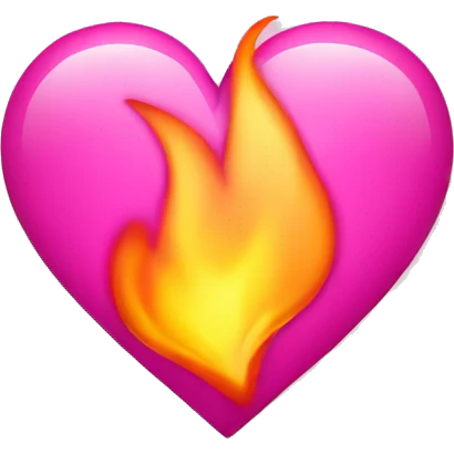 Heart with fire (pink) emoji