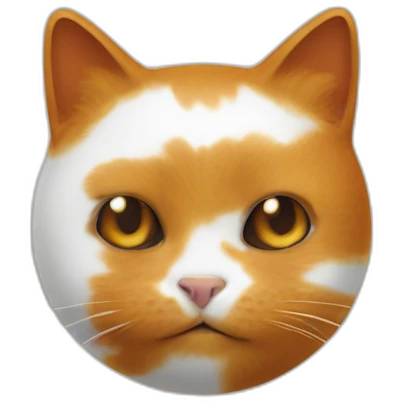 Un chat roux et blanc avec une tâche noir su chaque œil emoji