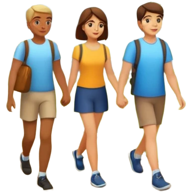 a Footpath on a park and two  people are walking the walking path should visible i need the background  emoji