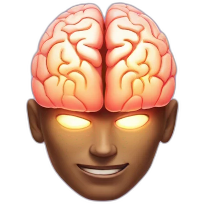 Super Powered Glowing Brain emoji