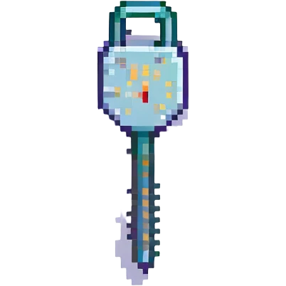 pixel art style lockpick, inspired by Minecraft, pixelated look, simple and blocky emoji