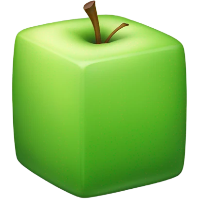 plain green Cube shaped Apple emoji