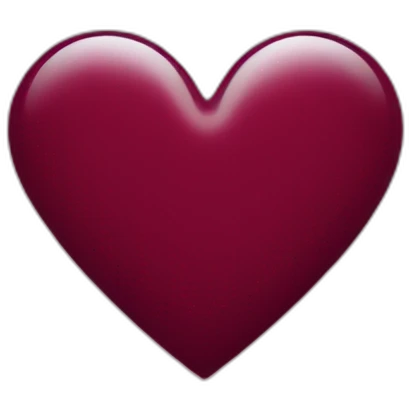 Burgundy heart without lines around emoji