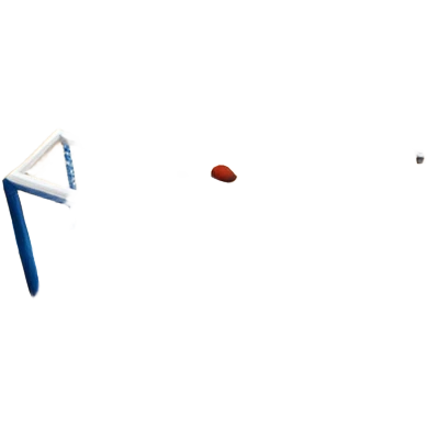 A mini-football match in an indoor sports hall with wooden flooring and clear field markings. The scene shows a vibrant game in action, with players positioned on the court, the goalposts visible, and the atmosphere filled with energy and focus. emoji