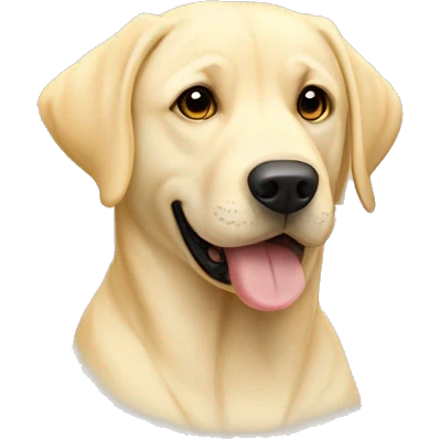 Yellow lab dog with a tag name Milo emoji