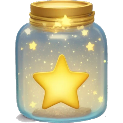 glowing star jar with tiny golden stars inside, emitting a soft sparkle. emoji