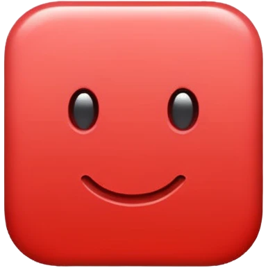 “flat red square emoji, bright iOS style” emoji