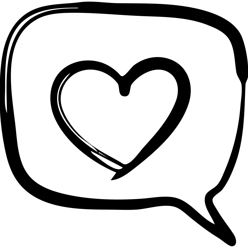 speech bubble with a heart inside emoji