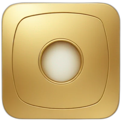 Square with a circle inside minimal golden emoji