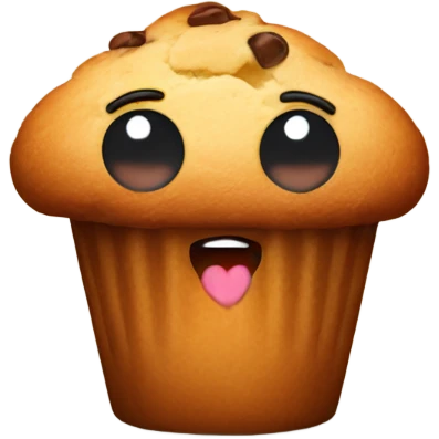 Muffin with legs and heart eyes emoji