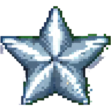 metallic star, green emoji